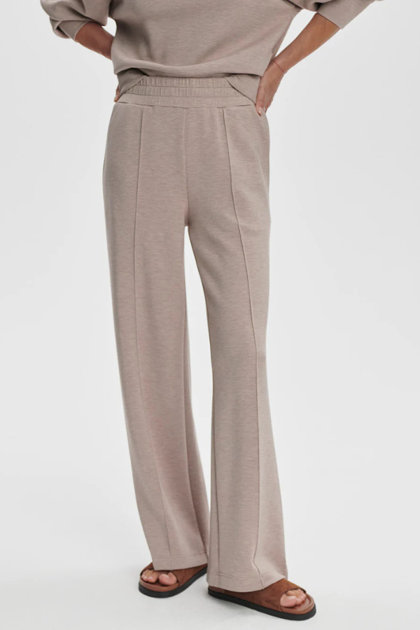 THE WIDE LEG PANT 28 - TAUPE MARL