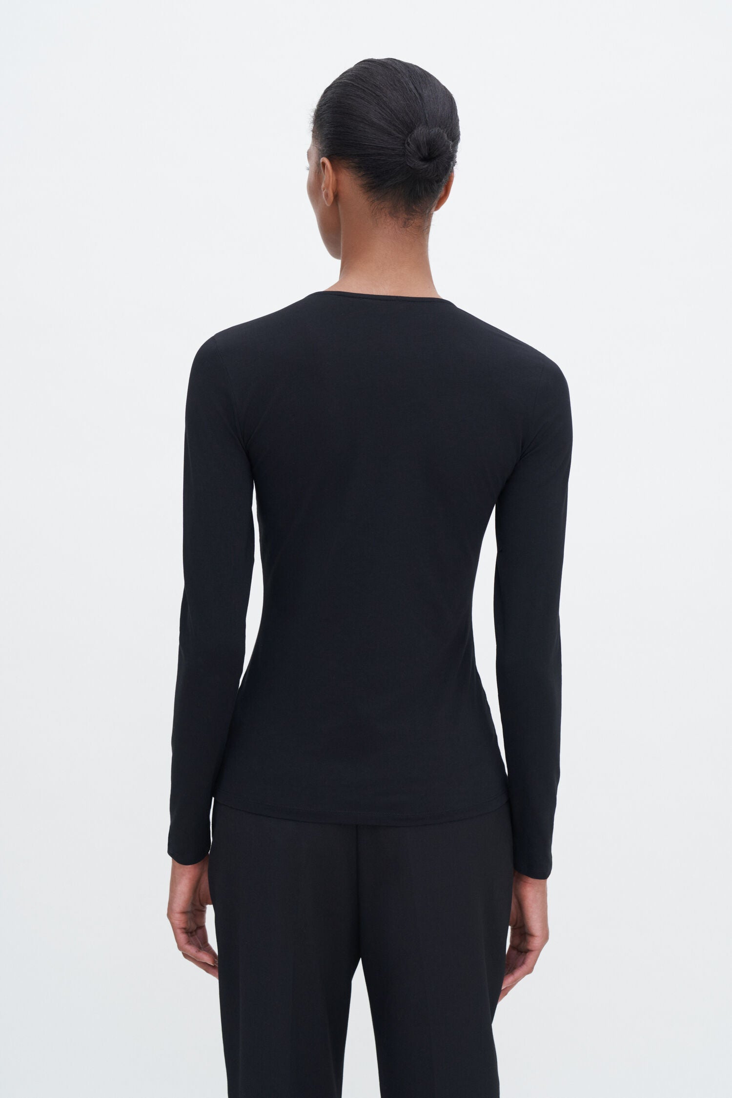 COTTON STRETCH LONG SLEEVE - BLACK