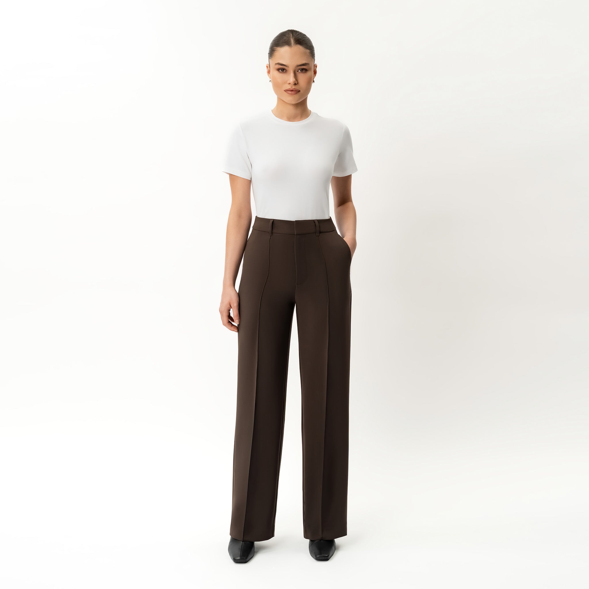 Pantalon décontracté en crêpe