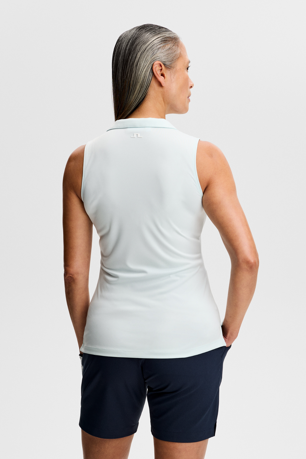 LEAH SLEEVELESS POLO - SKY LIGHT