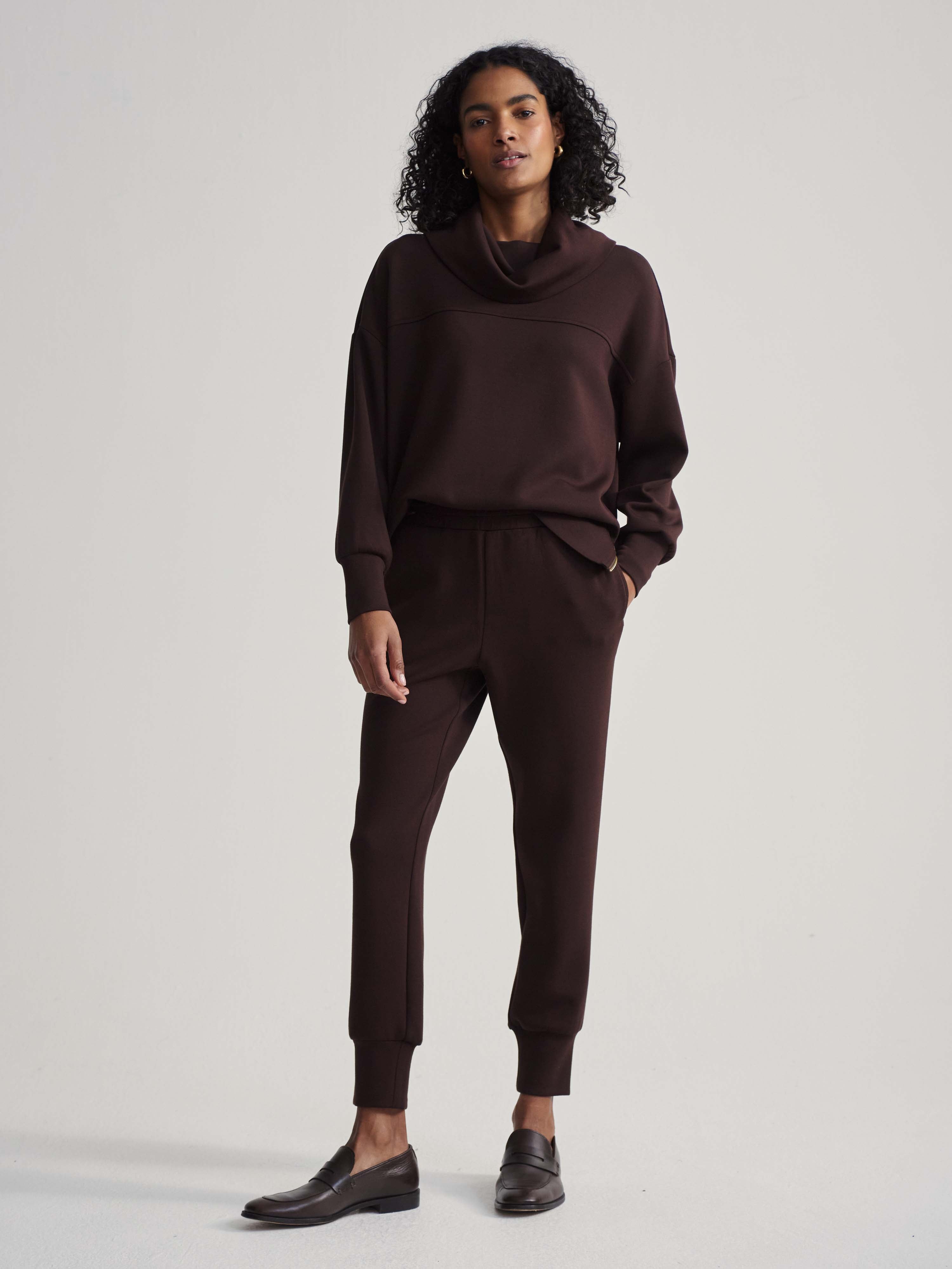 THE SLIM CUFF PANT - COFFEE BEAN