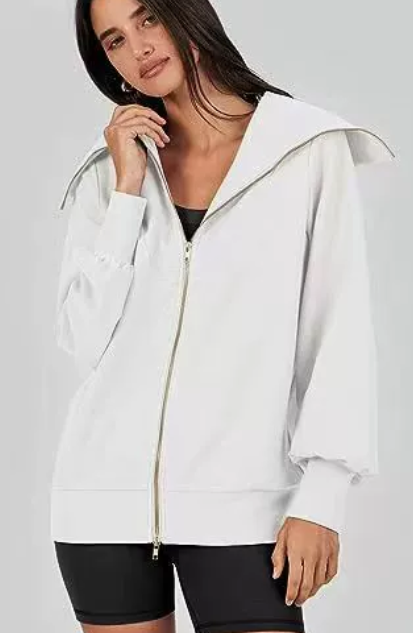 Sweat Zippé Ivory Marl