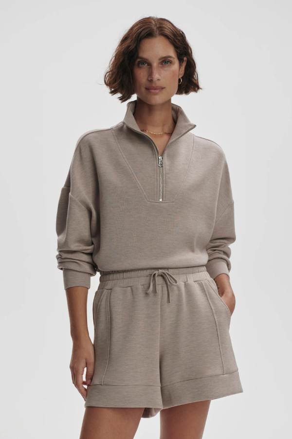 ATRIUM HIGH RISE SHORT 4.5 - TAUPE MARL