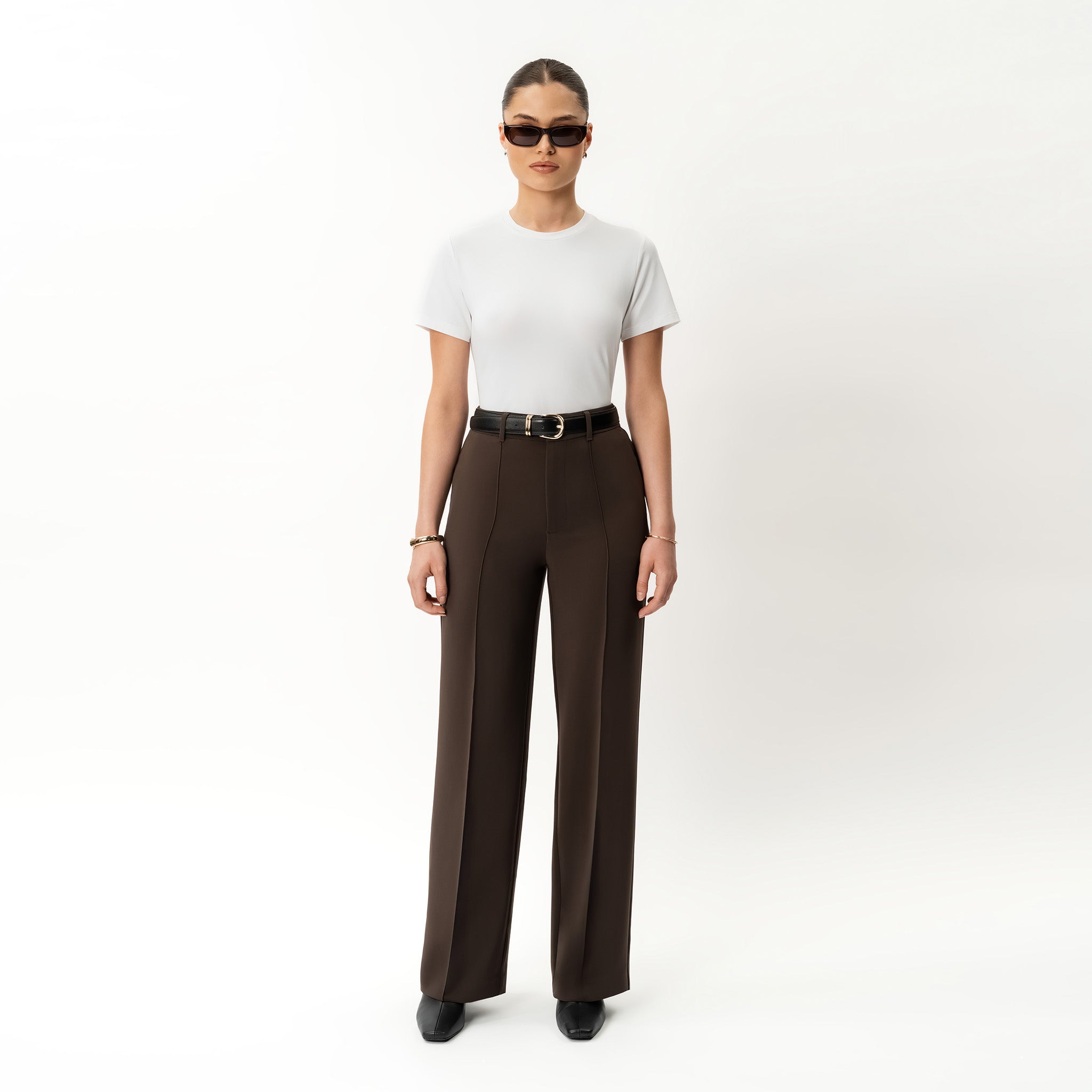 Pantalon décontracté en crêpe