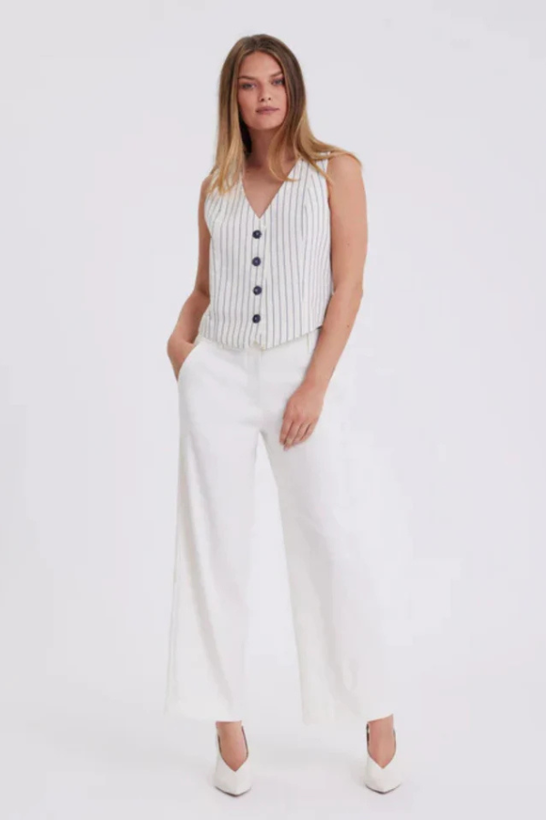 DENAFV 769 - CREAM WHITE LINEN - ANKLE