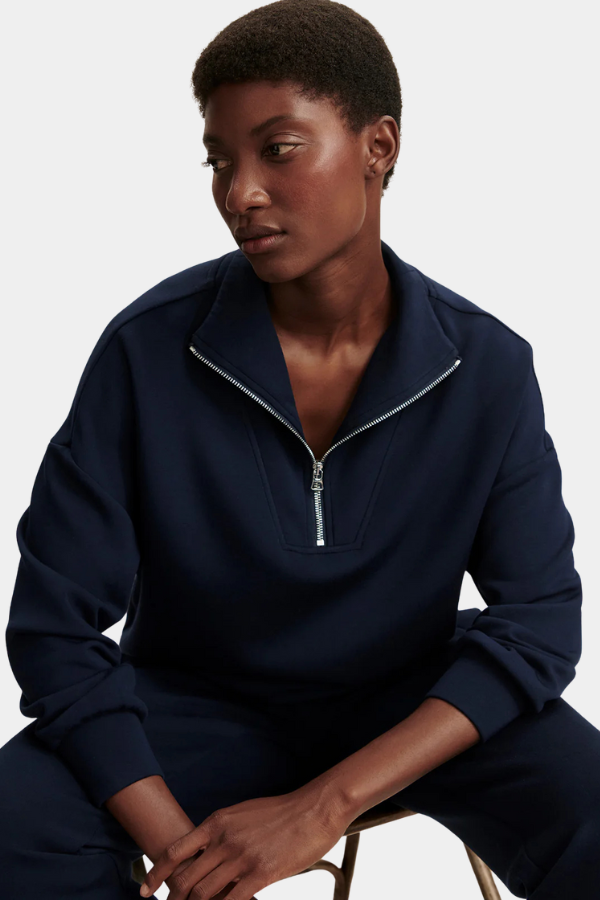 HAWLEY HALF ZIP SWEAT - NAVY