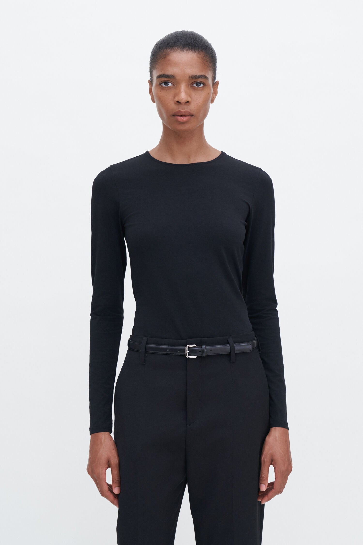 COTTON STRETCH LONG SLEEVE - BLACK