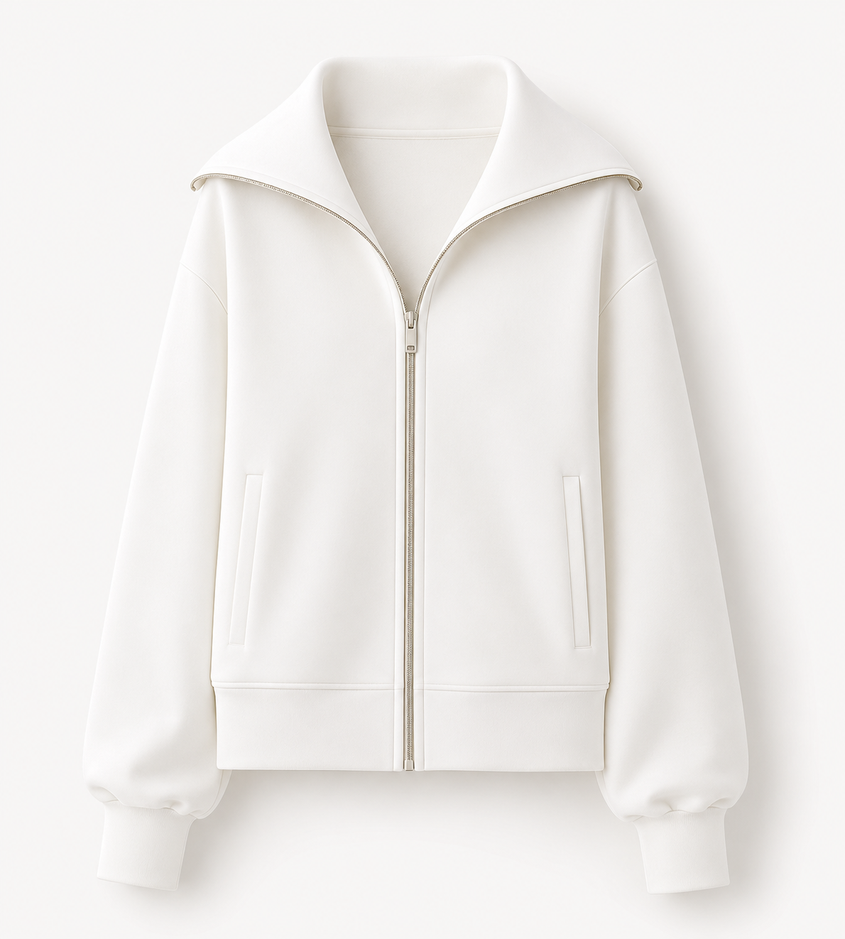 Sweat Zippé Ivory Marl