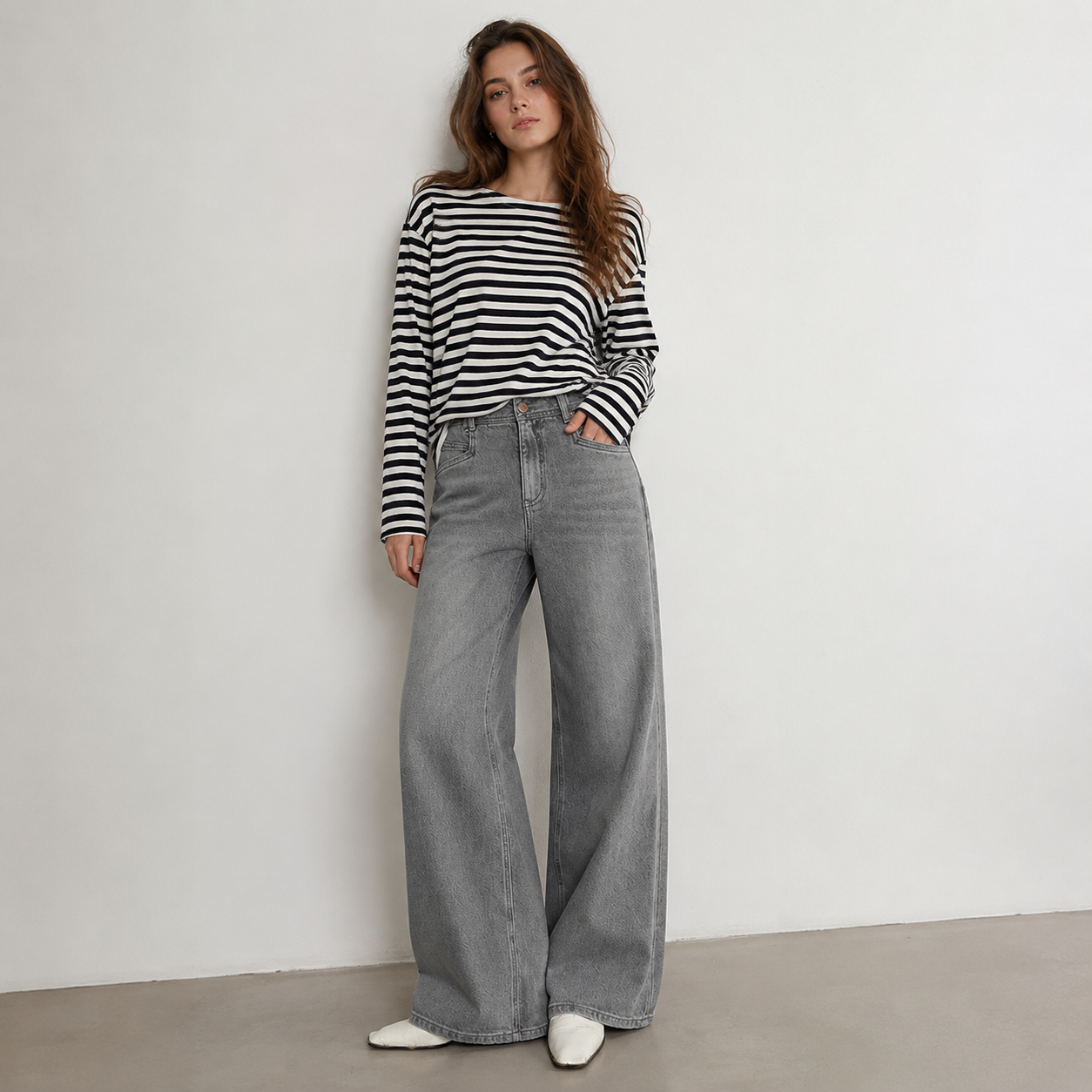 JEAN Large  - BILLIE Gris