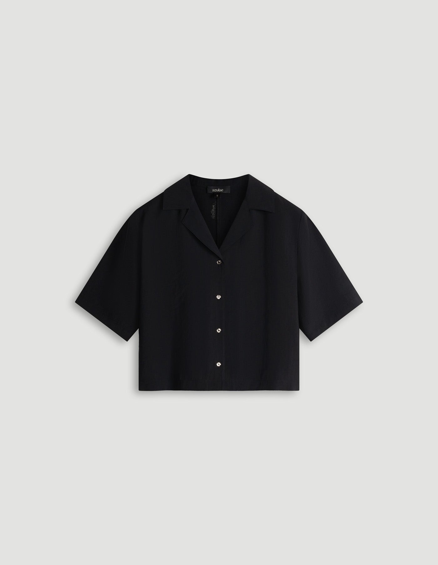 ELENOR SHORT-SLEEVE BLOUSE - BLACK