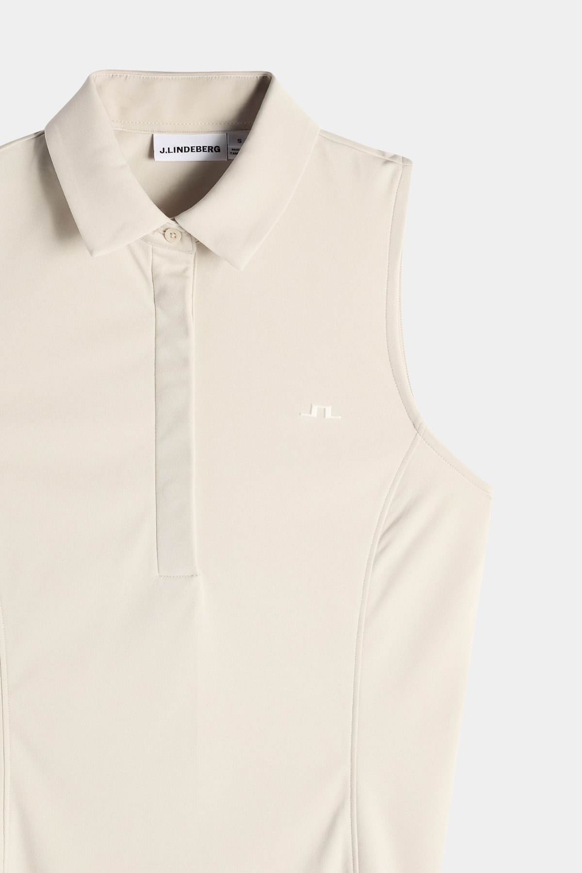 DENA SLEEVELESS POLO - MOONBEAM