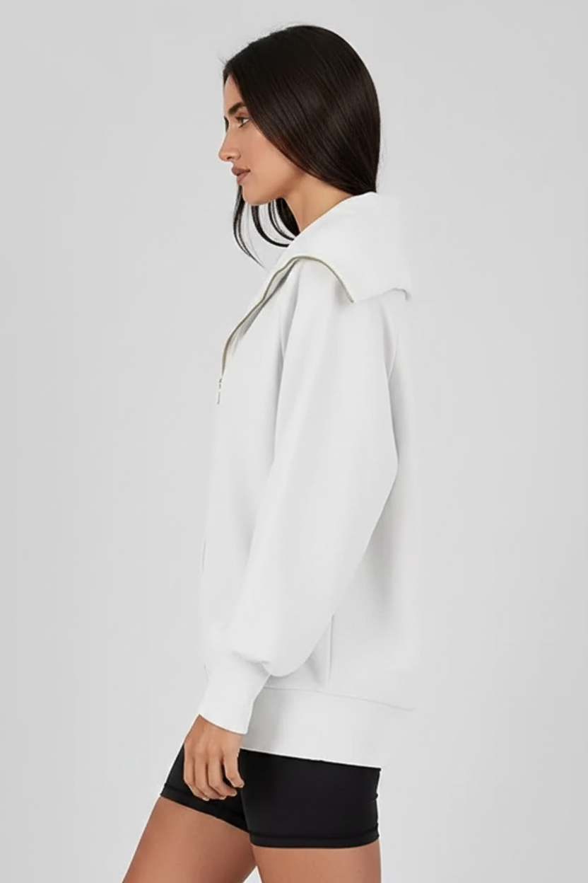 Sweat Zippé Ivory Marl