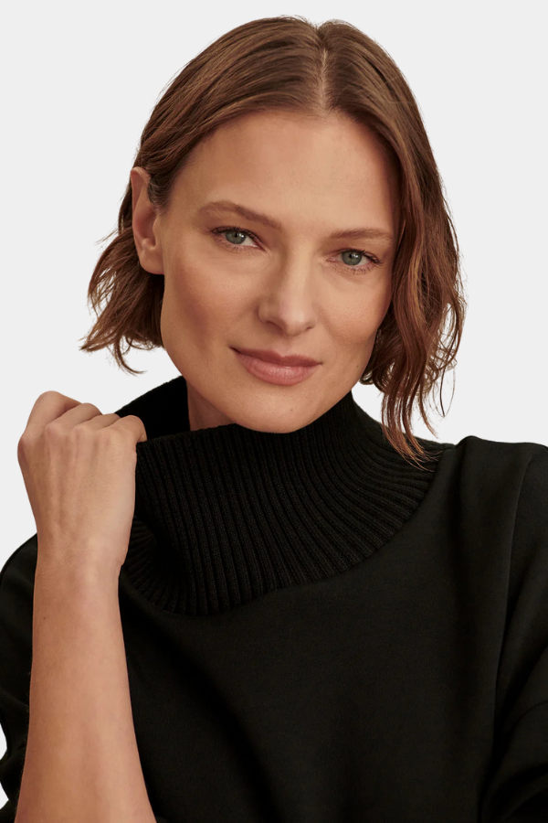 BARKER HIGH NECK SWEAT - BLACK