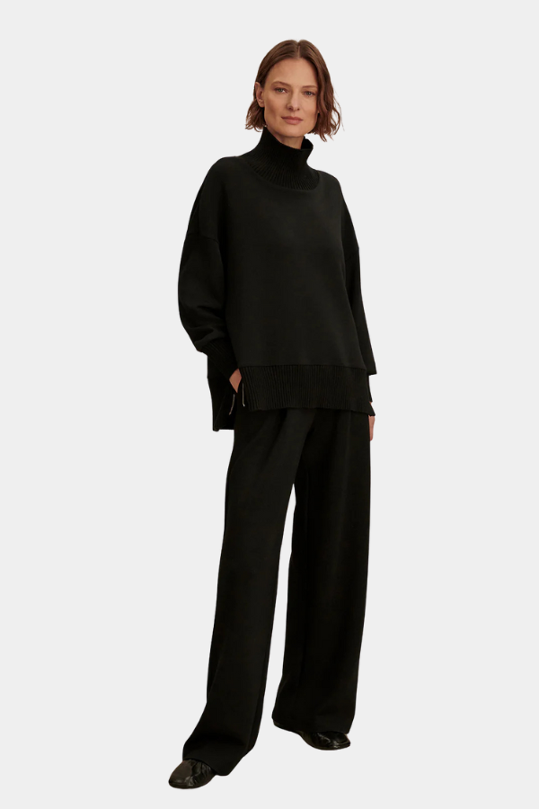 BARKER HIGH NECK SWEAT - BLACK