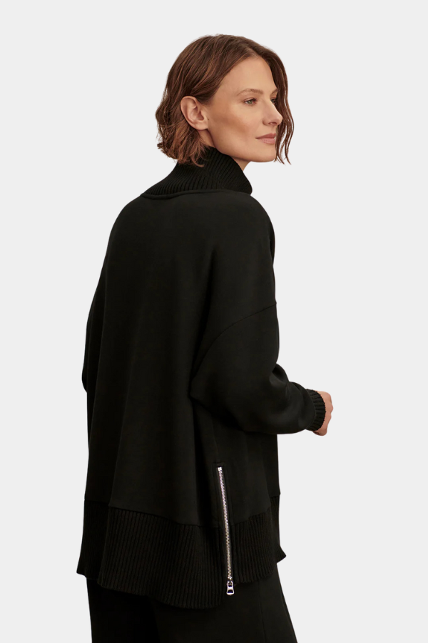 BARKER HIGH NECK SWEAT - BLACK