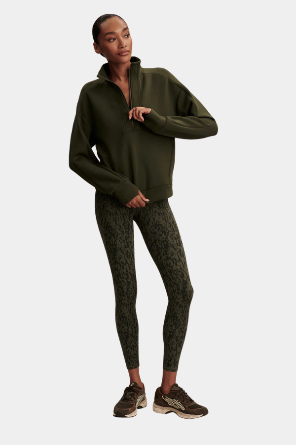 MARISSA HALF ZIP MIDLAYER - DARK RESIN GREEN